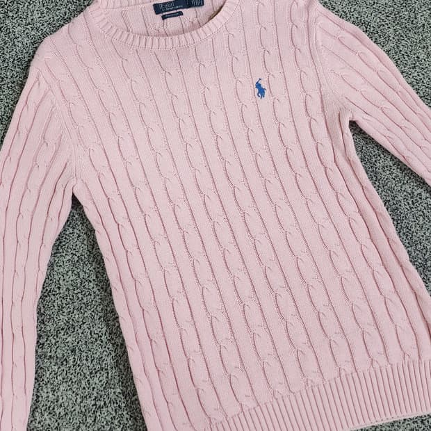 폴로 케이블 니트 (핑크 컬러)