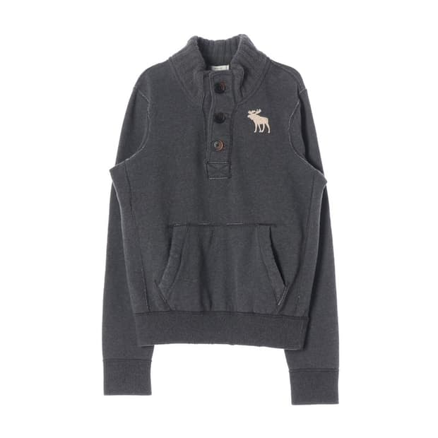 아베크롬비 머슬핏 헨리넥 버튼 기모 맨투맨 M