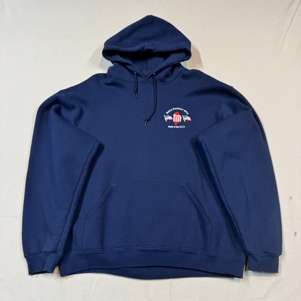 L) USA Maine Radiator MFG 후드티 네이비