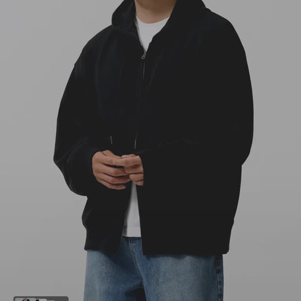 2WAY 스웻 후드 집업 (BLACK) 사이즈L