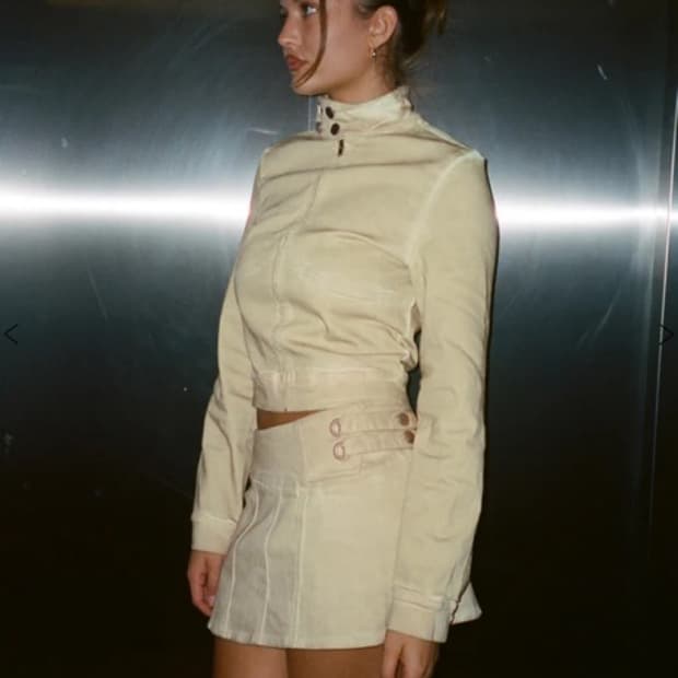 With jean Sasha jacket