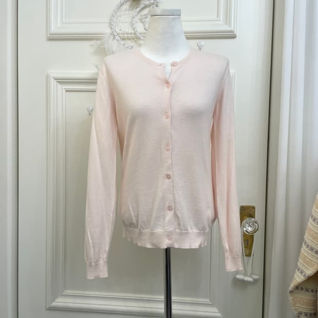 strawberry milk pink basic cardigan