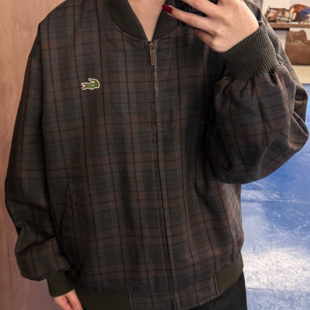 라코스테 체크 점퍼