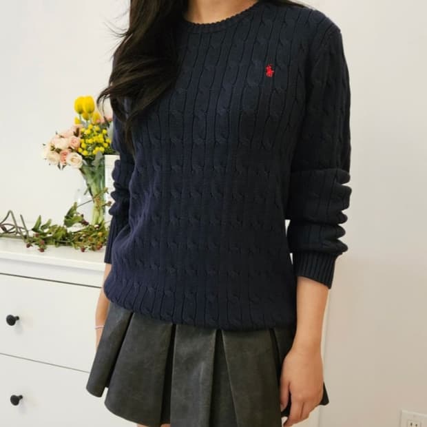 폴로 보이즈 스웨터 네이비 레드포니 L사이즈(55사이즈)