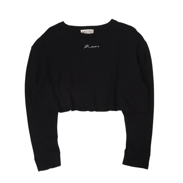 Recto 렉토 체인스티치 크롭 티셔츠