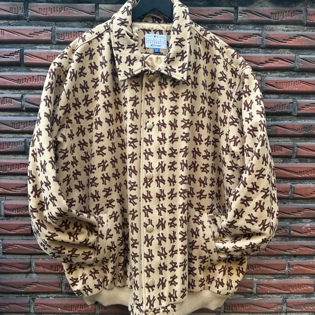 빈티지 90s G-III 뉴욕 양키즈 레터링 울 바시티 자켓