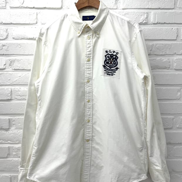 폴로 화이트 자수 셔츠