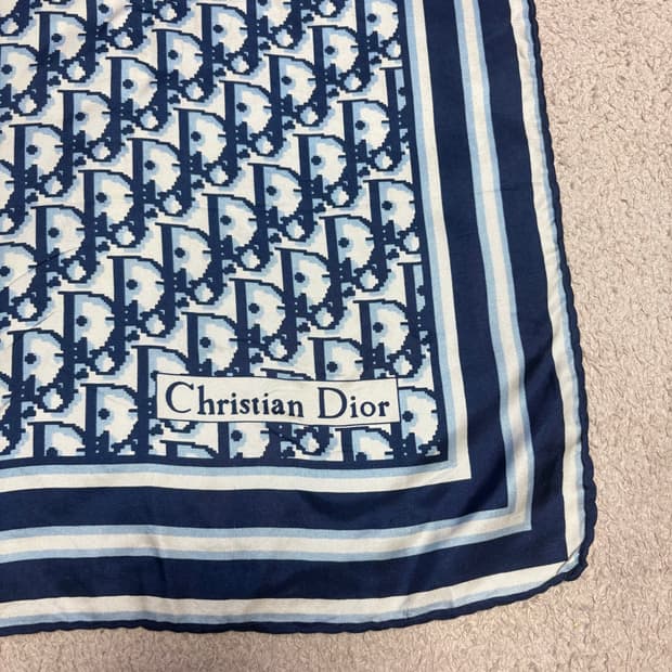 [정품] 빈티지 디올(Dior) 오블리크 핸드롤링 실크 스카프