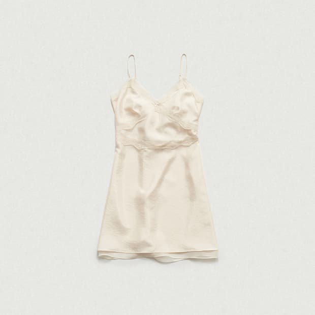 더바넷 Satin Lace Slip Dress