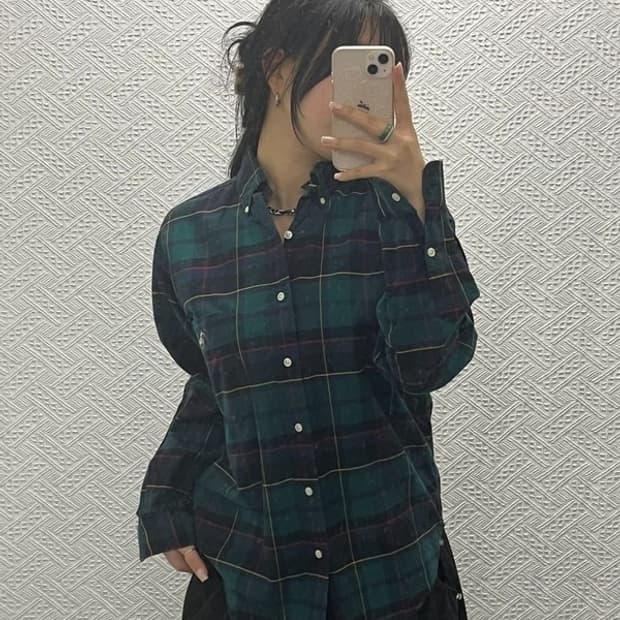 폴로 랄프로렌 블레이크 타탄체크 도그 패치 셔츠 90 C06503