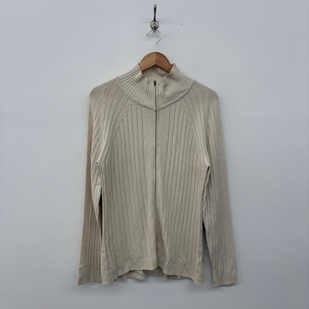 버버리 여성 니트 집업 아이보리 XL