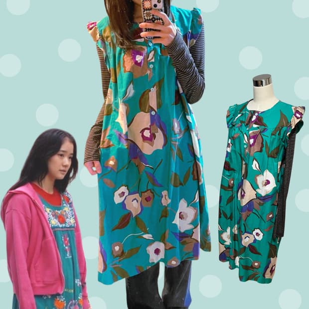 하구미 빈티지 플라워패턴 베이비돌 원피스