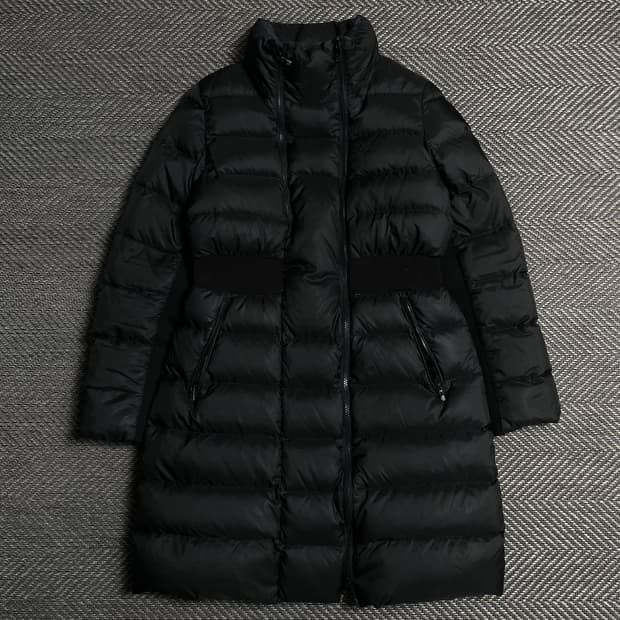 Hazzys 우먼스 더블지퍼 다운 푸퍼 디테일 롱 패딩 점퍼o 5089