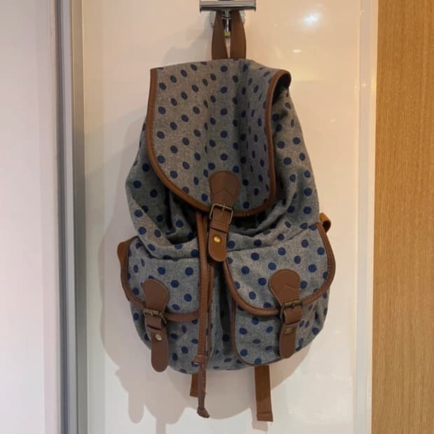 일본 빈티지 땡땡이 무늬 백팩
