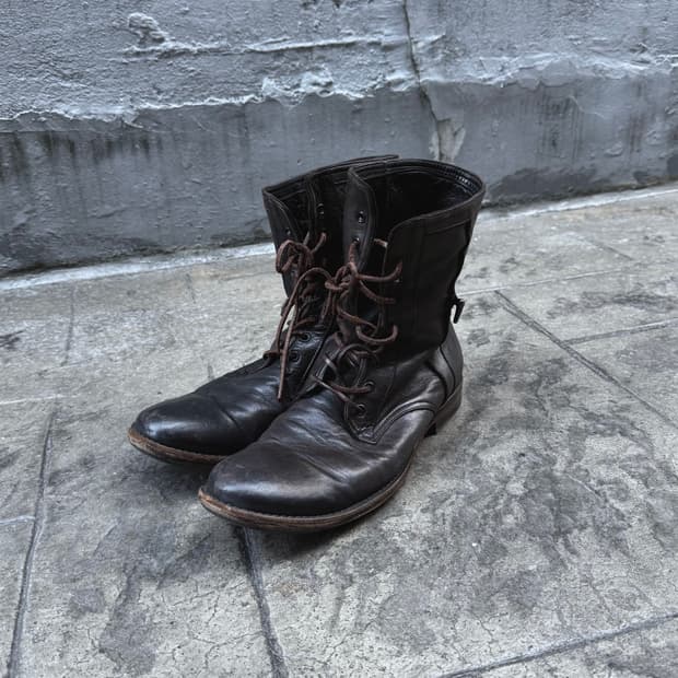 요지야마모토 아카이브 우드솔 레이스업 부츠