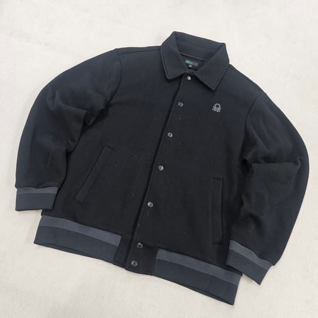 2XL 베네통 블랙 바시티 자켓 0723Y