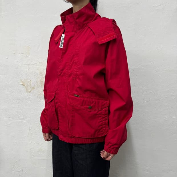 슈프림 19ss week10 레드컬러 코튼 히든 후디 하이랜드 자켓