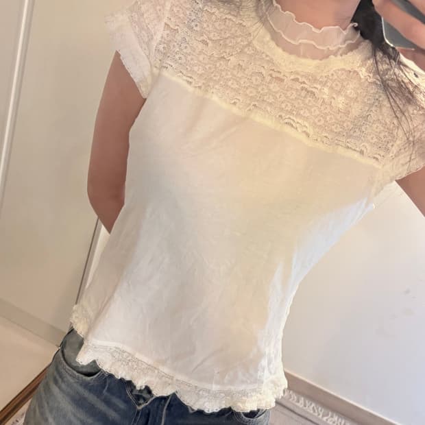 Japanese Vintage Ivory Frill T-Shirt