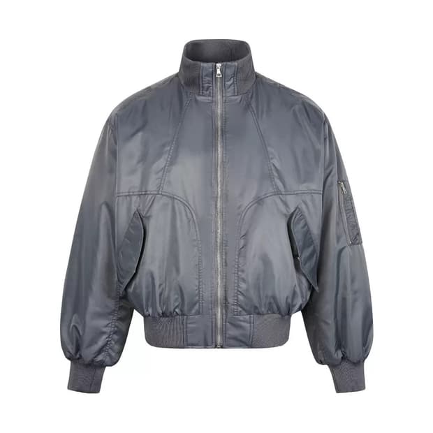 그레이 봄버블루종 점퍼 자켓