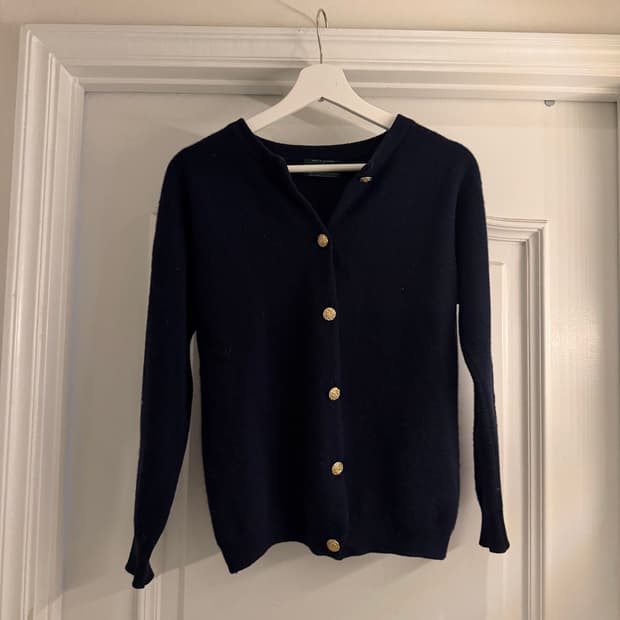 램스울 네이비 니트 가디건