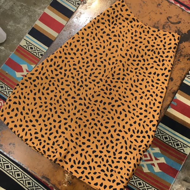 VTG 빈티지 레오파드 패턴 A라인 롱 스커트 허리 27 28 사이즈