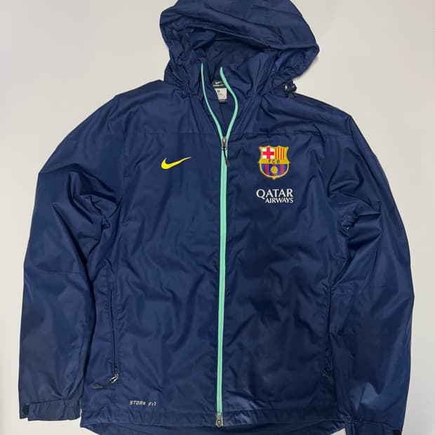 희귀!! 나이키 올드스쿨 FC 바르셀로나 후드 바람막이 네이비