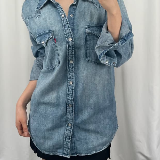 리바이스 워싱 웨스턴 데님 셔츠