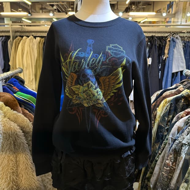 할리데이비슨 블랙 맨투맨