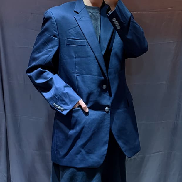 44L 폴로랄프로렌 각인 버튼 딥네이비 울 블레이저