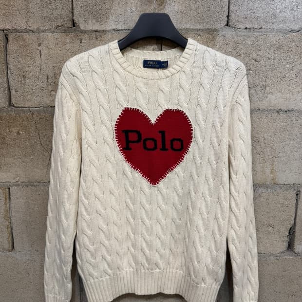 폴로 랄프로렌 하트 케이블 니트 