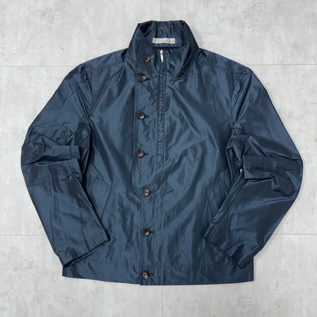 •SOLID HOMME 네이비 폴리에스터 반집업 자켓