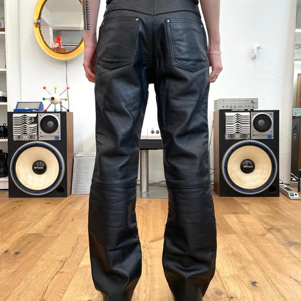 [L] 90s 레더 플레어 팬츠