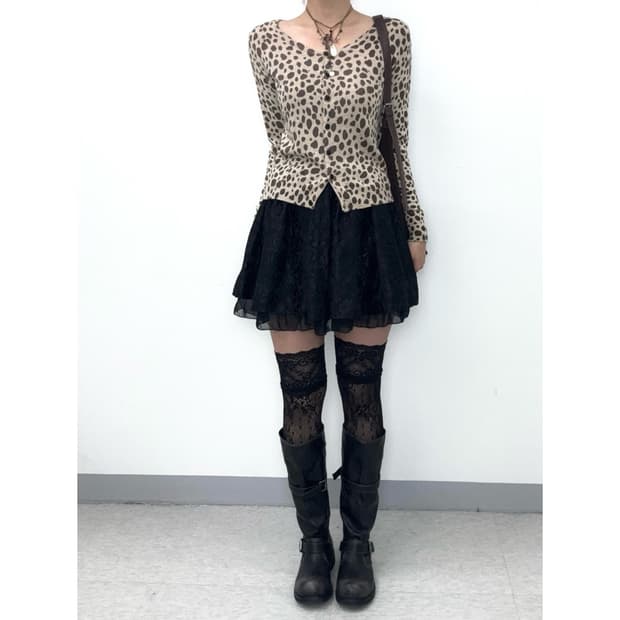 빈티지 블랙 샤 스커트