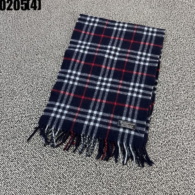 [실측확인] 버버리 체크 울 머플러 네이비 레드 0205(4)