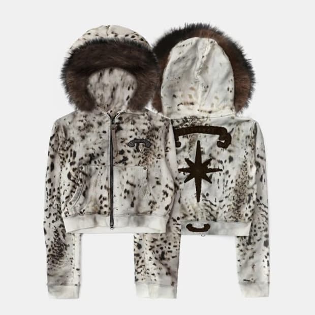 배드블러드 코스모11 디태쳐블 퍼 후드 집업 (오일레오파드) 