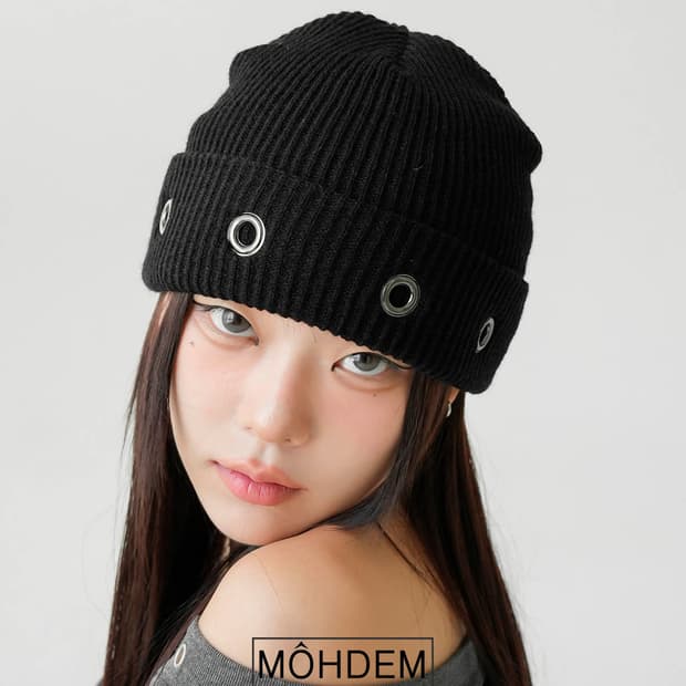[Unisex] Y2k 리벳 비니 모자