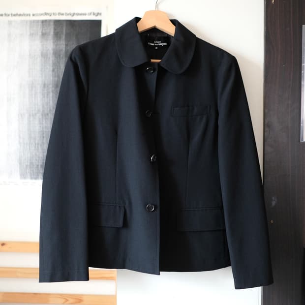 꼼데가르송 트리콧 라운드카라 자켓 블랙 M