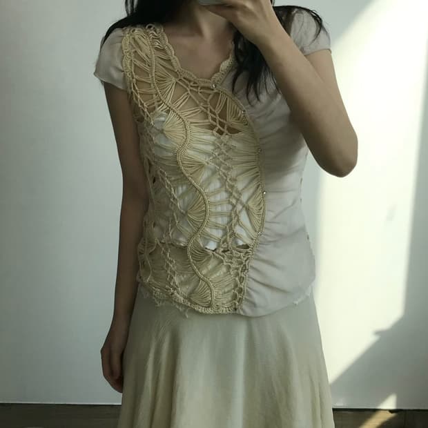 빈티지 크로쉐 블라우스