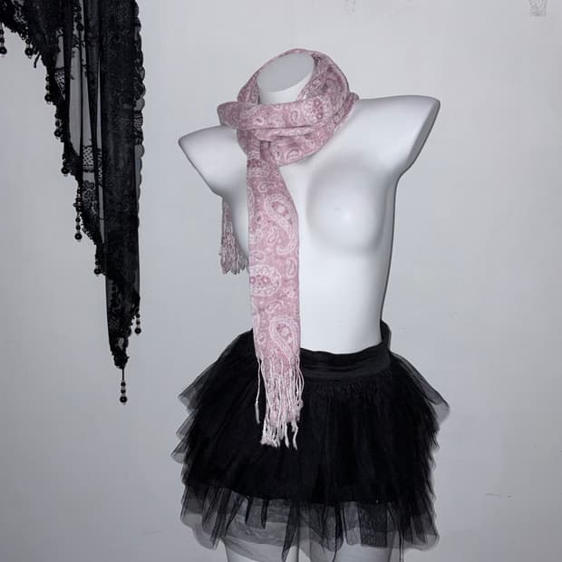 핑크 페이즐리 목도리 머플러 히메갸루 페어리