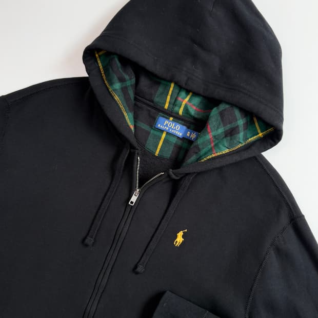 Polo 폴로 랄프로렌 QR신형 블랙컬러 코튼 후드집업 
