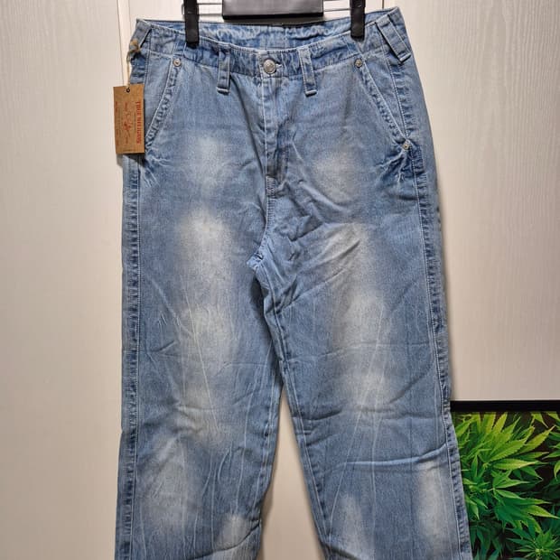 (타임세일)(새상품)트루릴리젼 워싱 연청 데님 팬츠L
