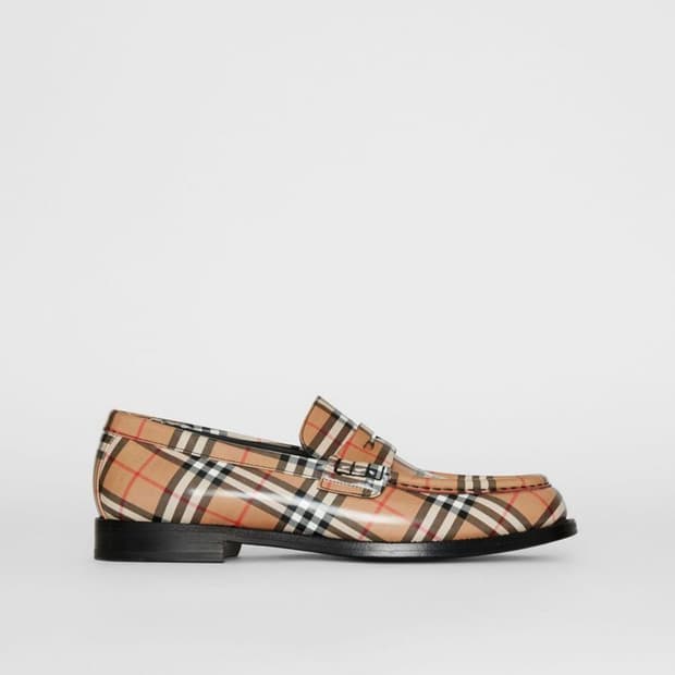 고샤 루브친스키 x 버버리 남성 아카이브 체크 플랫 로퍼