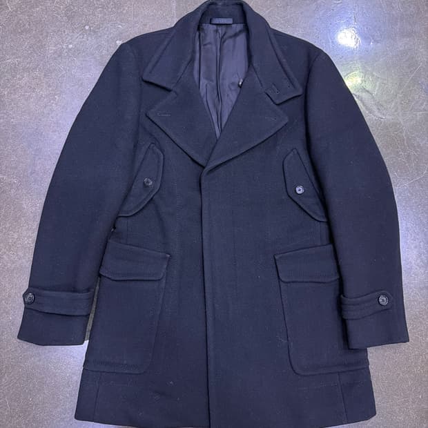 타임옴므 울 캐시미어 블렌드 피코트 블랙 95