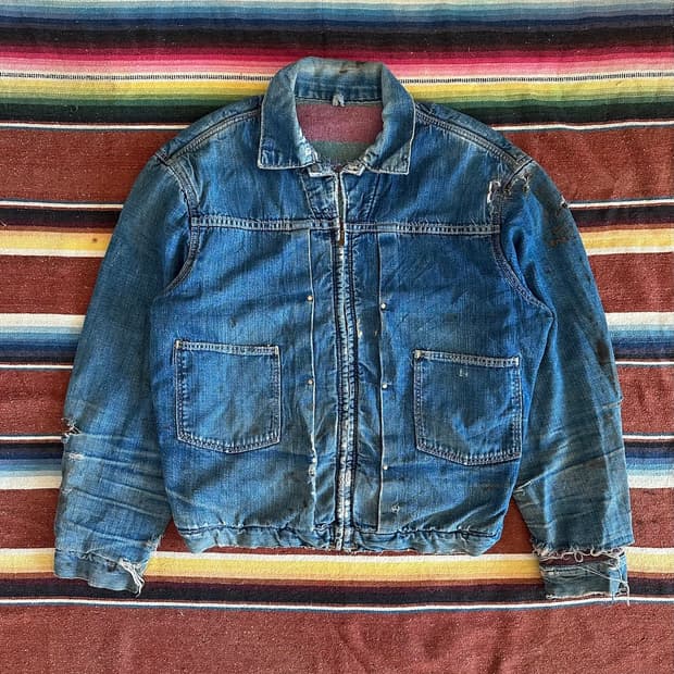 50s USA 빈티지 몽고메리워드 101 2세대 셀비지 데님 자켓 rrl