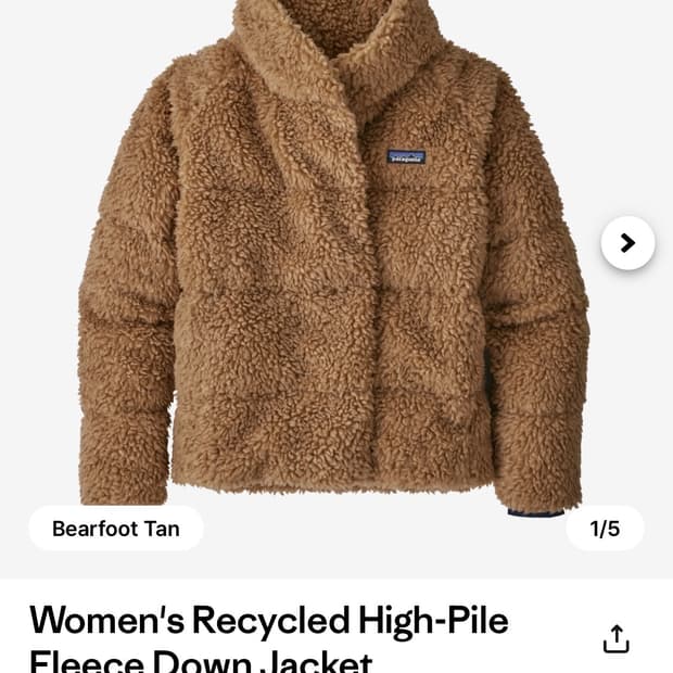 파타고니아 우먼즈 리사이클드 하이 파일 플리스 다운 재킷 구해요