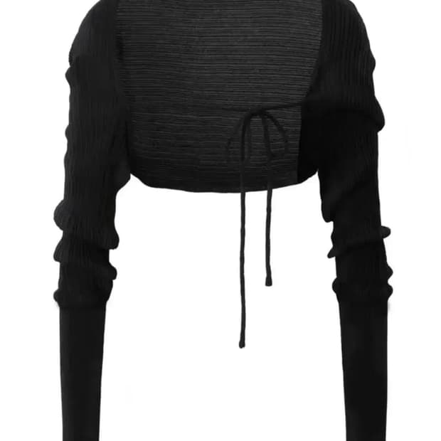 쓰리타임즈 쓰탐 릿볼레로 가디건 (블랙)