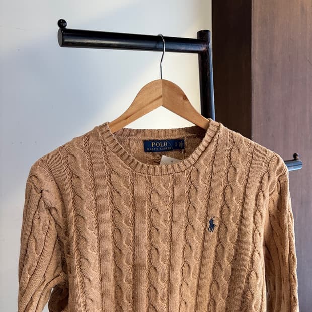16093 - 폴로 랄프로렌 베이지 케이블 니트