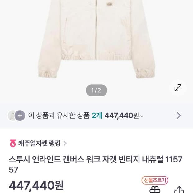 스투시 캔버스 워크자켓