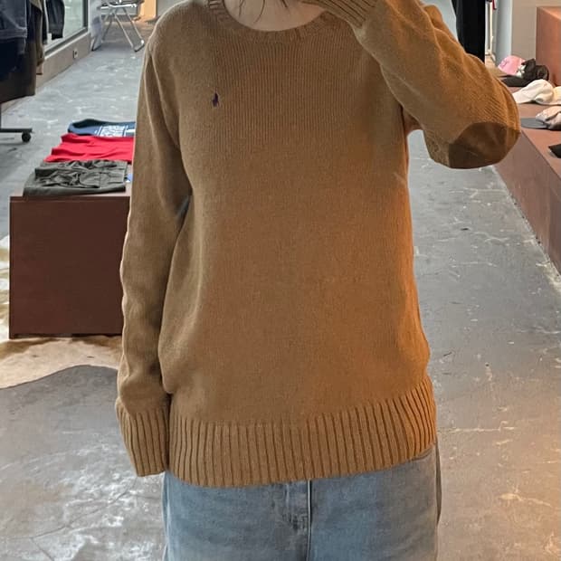 폴로 랄프로렌 라운드넥 브라운 니트 H2370