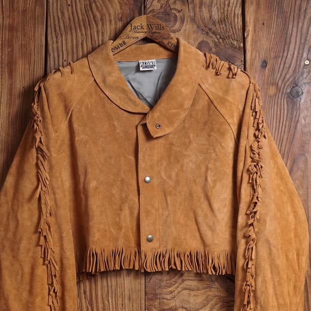 스탠드얼론 프린지 레더 스웨이드 자켓